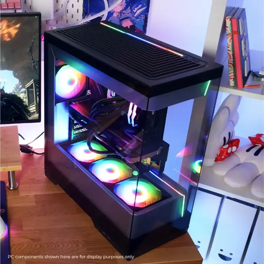 The PC components shown here are for display purposes only.
