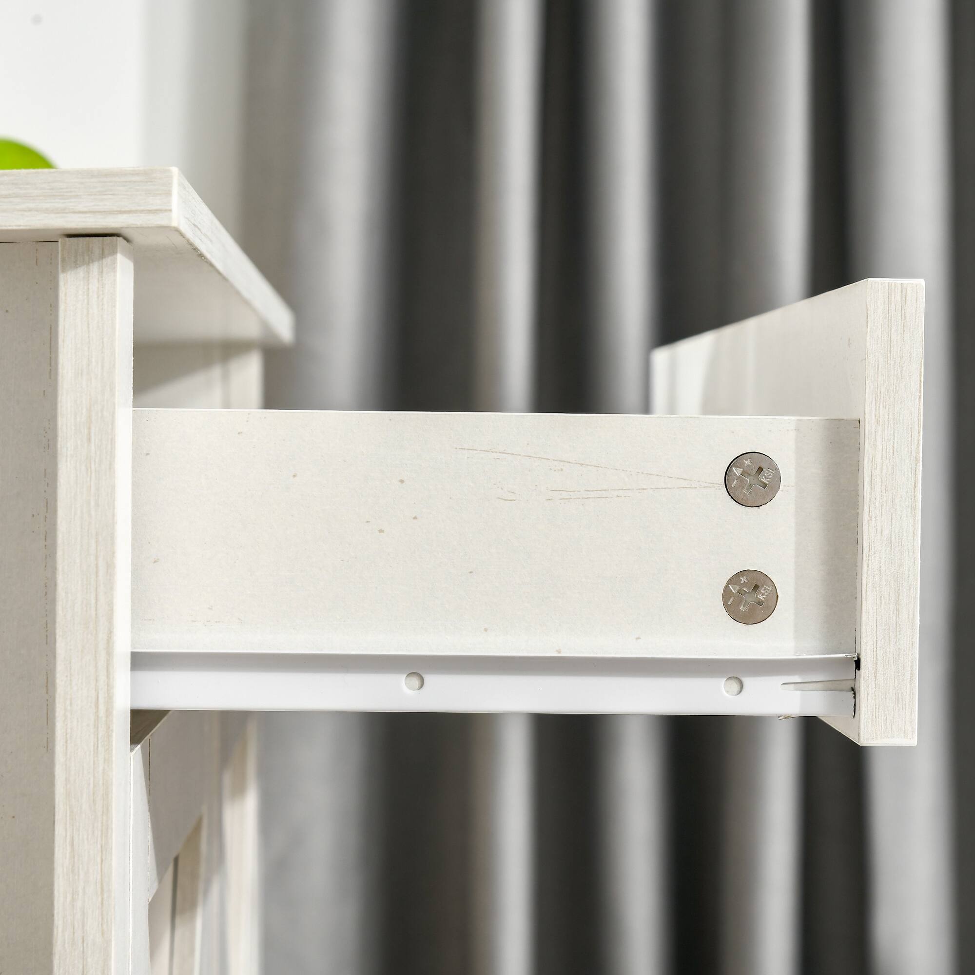 Alt View 7. Homcom - Sideboard Cabinet with Barn Doors Kitchen Buffet Cabinet with Drawer and Adjustable Shelf Stone White - White.