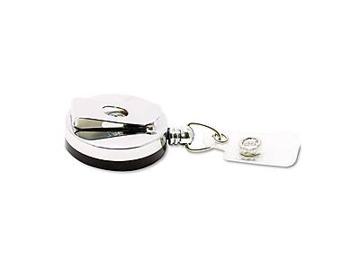 Front. Advantus - Badge Reels, 12/Box - Black/Silver.