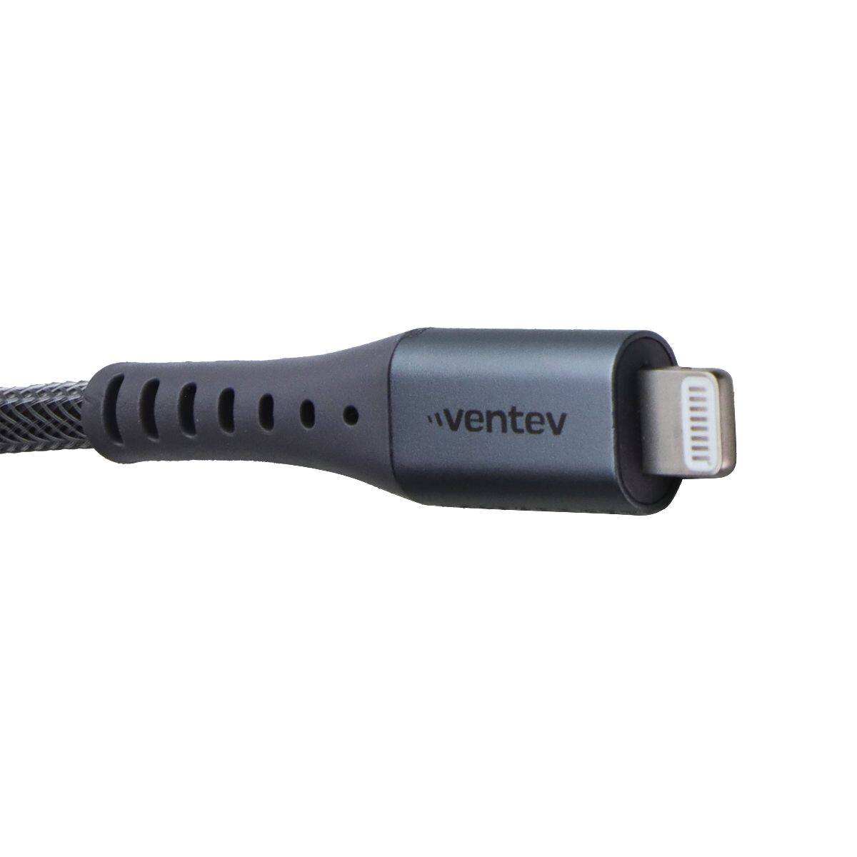 Alt View 2. Ventev - 10-Foot High-Speed USB-A to Lightning Cable - Alloy - Gray.