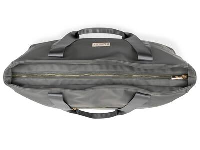 Badgley Mischka Nylon Travel Tote Weekender Bag - Grey Badgley Mischka Nylon Travel Tote Weekender Bag - Grey