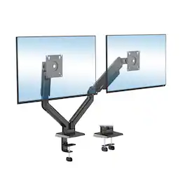 Mount-It! - Dual Monitor Desk Mount for 17"–32" Screens, Adjustable Arms for Height, Tilt & Swivel - Black