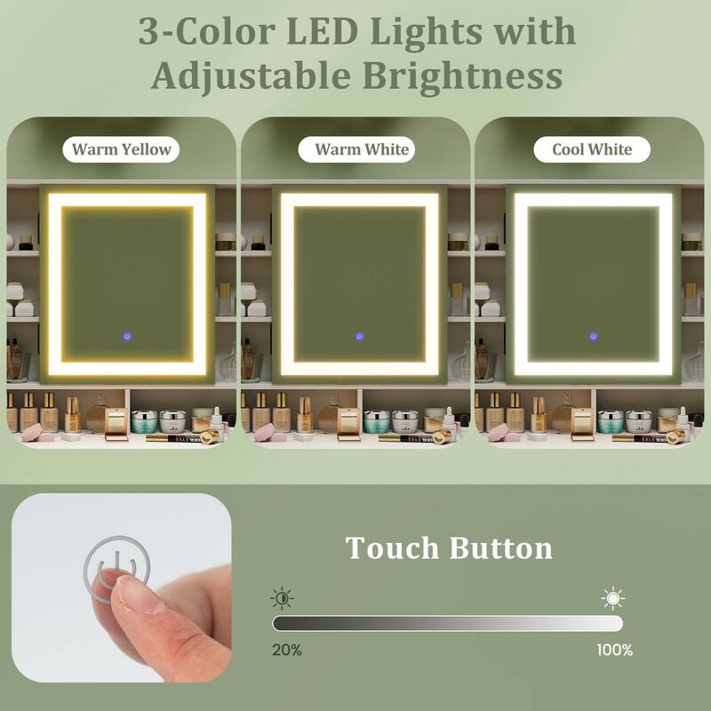 3-Color LED Lights with Adjustable Brightness

Warm Yellow
Warm White
Cool White

SEASWORK
1009

Touch Button
20%
100%