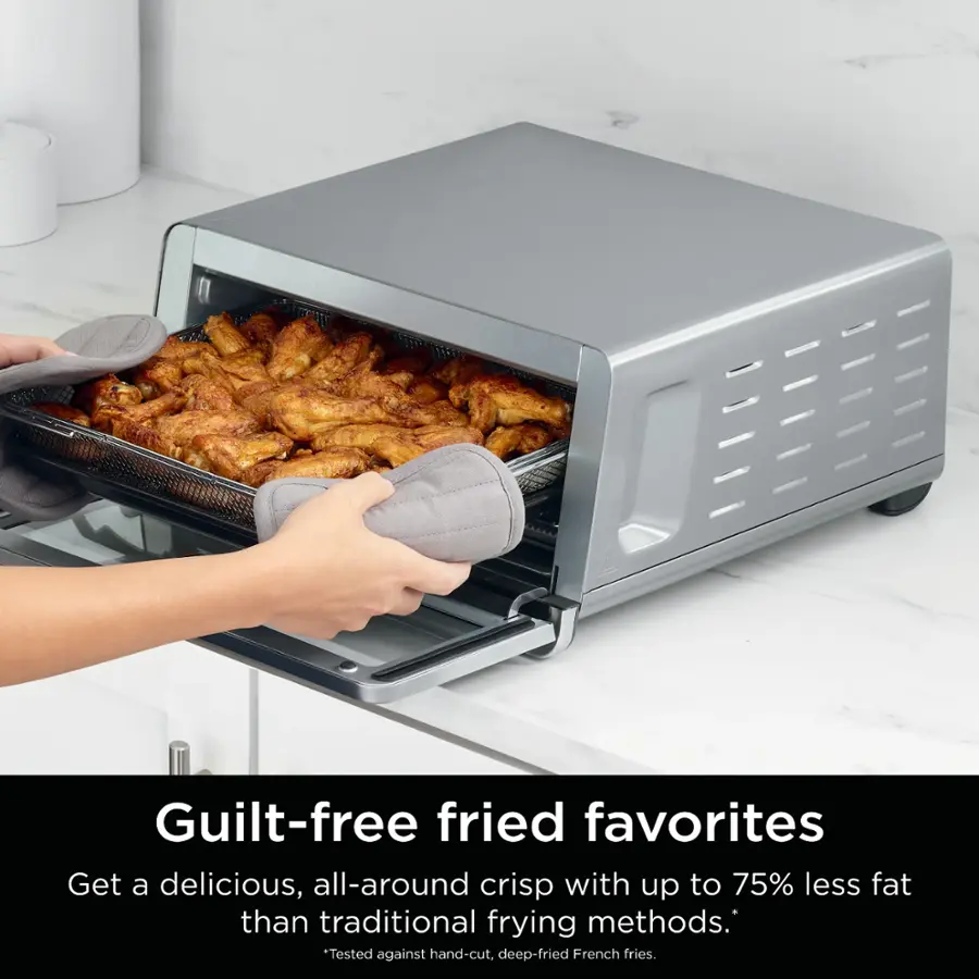 Guilt-free fried favorites. Get a delicious, all-around crisp with up to 75% less fat than traditional frying methods. Tested against hand-cut, deep-fried French fries.