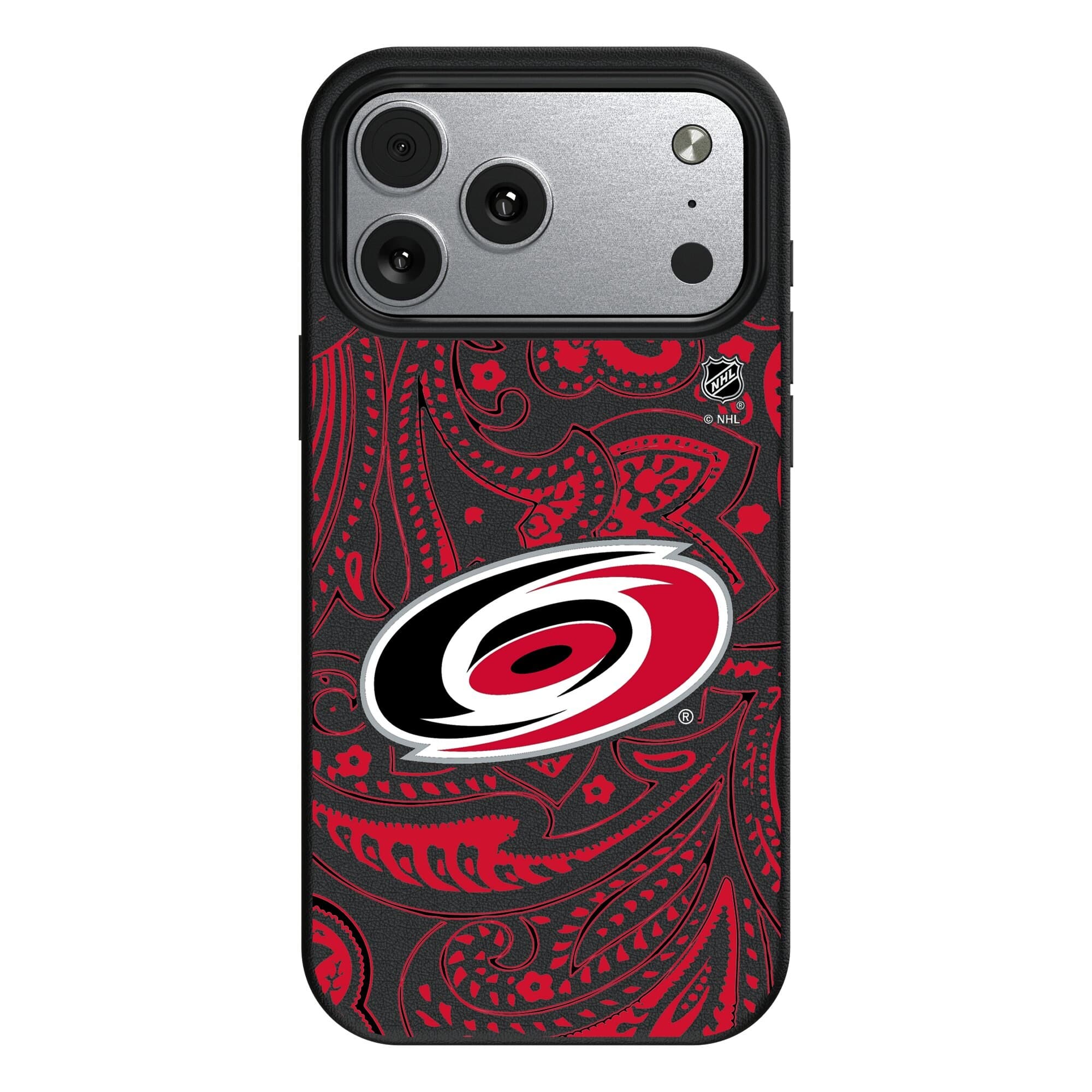 Keyscaper - NHL - Carolina Hurricanes Paisley iPhone Magnetic Bump Case - 17 Air - Black