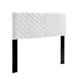 Alyson Angular Channel Tufted Performance Velvet Full / Queen Headboard by Modway - White