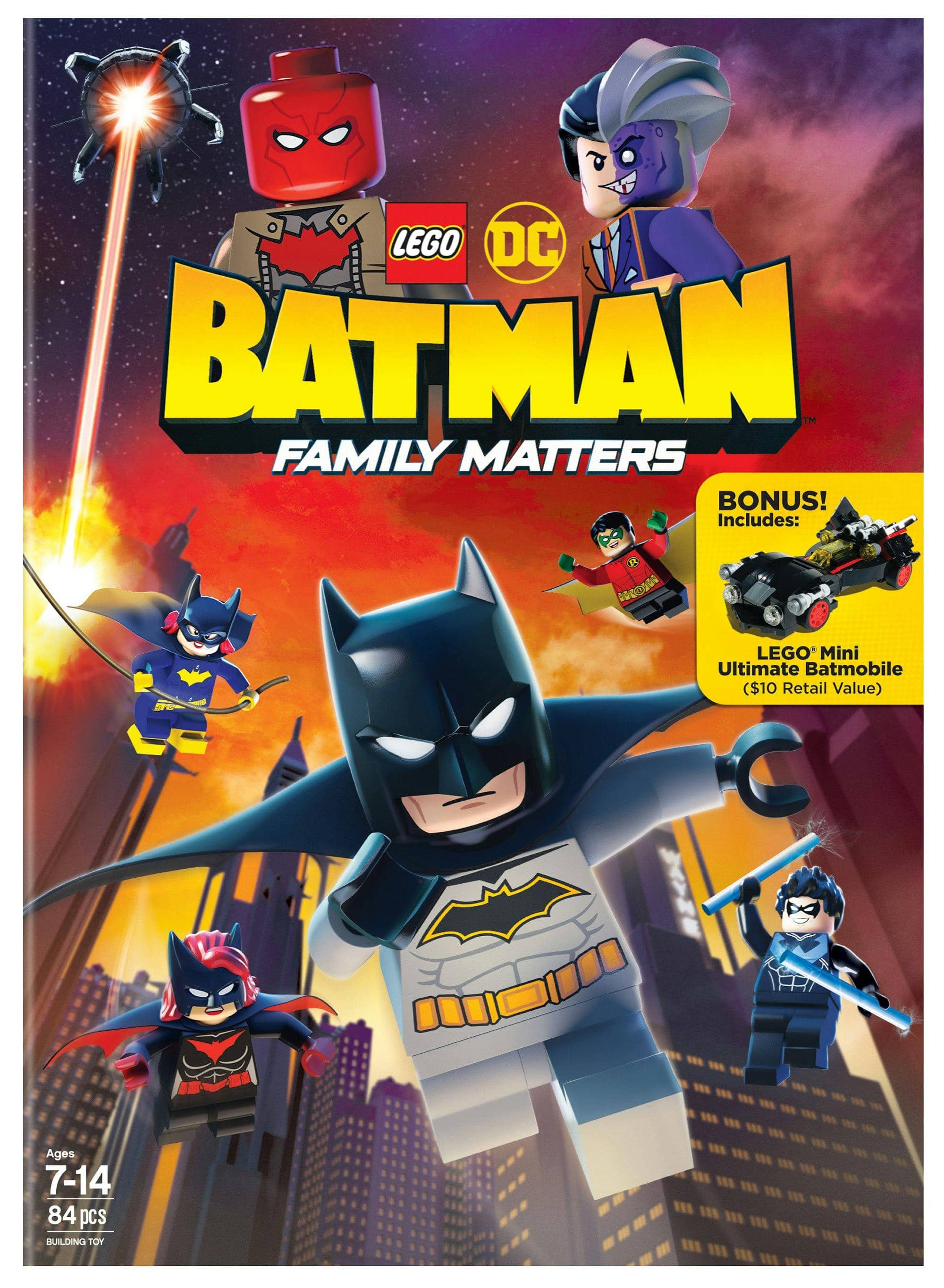 Front. LEGO DC: Batman: Family Matters w/ LEGO Batmobile Premium (DVD + Toy) [DVD].