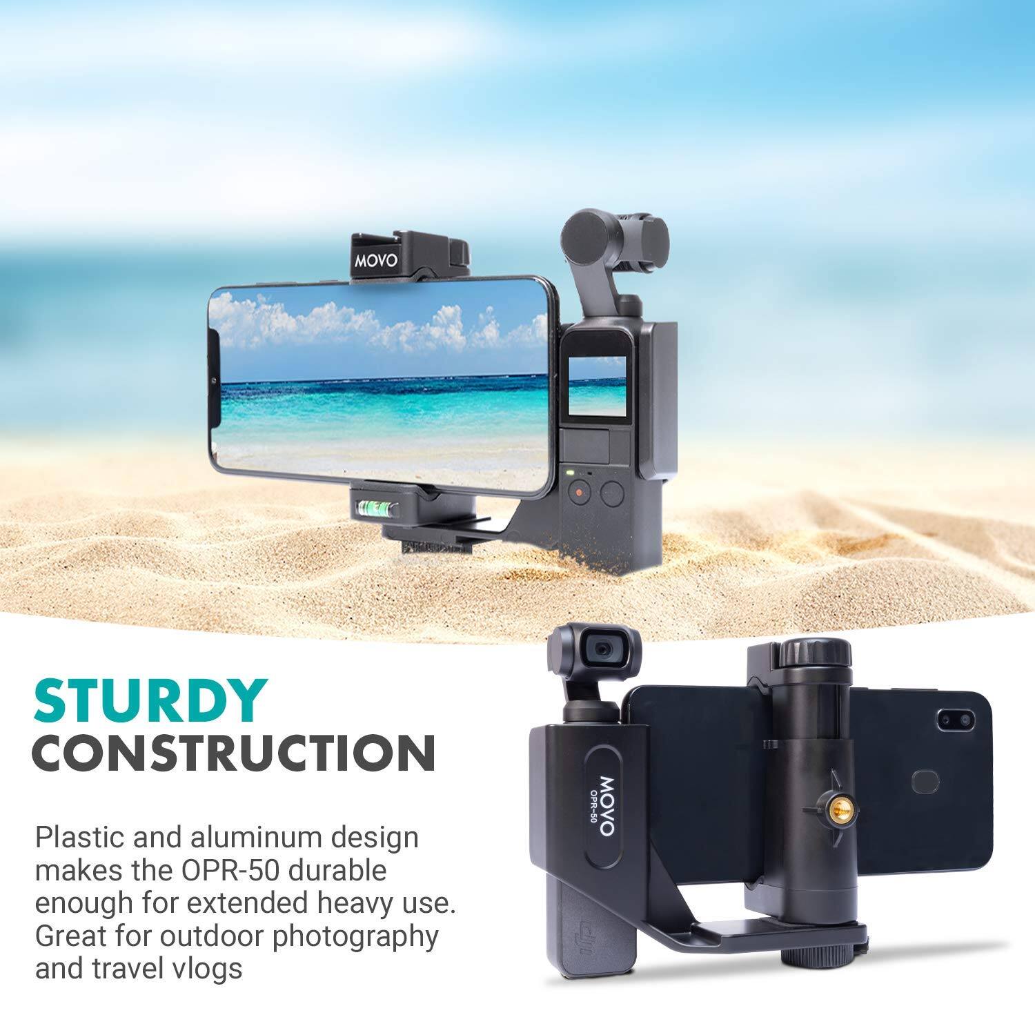 STURDY CONSTRUCTION

Plastic and aluminum design makes the OPR-50 durable enough for extended heavy use. Great for outdoor photography and travel vlogs.