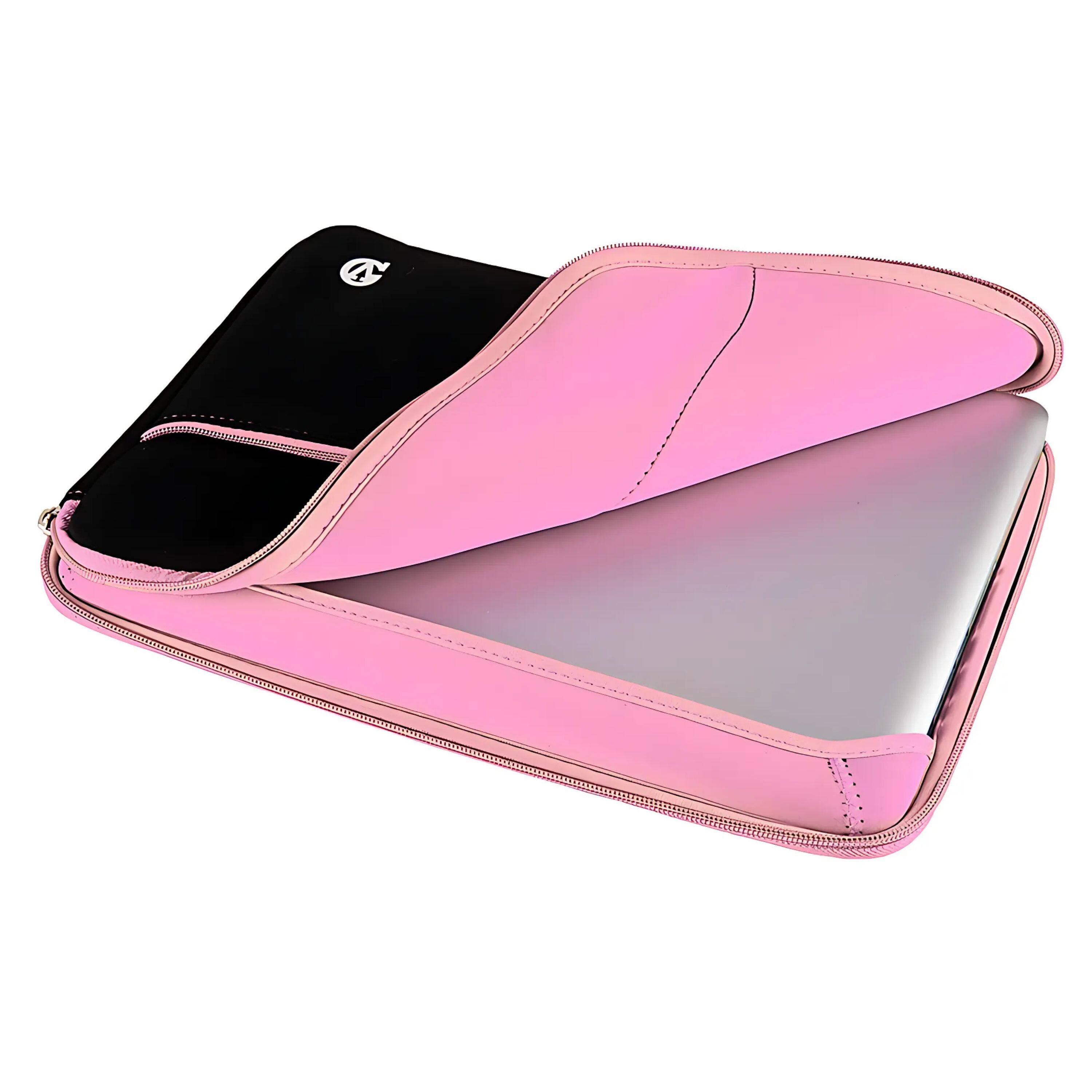 Left. Kitcheniva - Neoprene Laptop Sleeve Case Cover Zip Bag For 11" Laptop Black/Baby Pink - Black/Baby Pink.