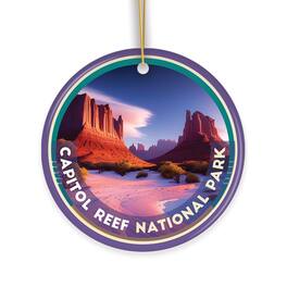 OrnamentallyYou - Capitol Reef National Park Retro Style Ornament Utah Tourist Attraction and Gift - Multi-colored