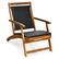 Angle. Costway - Patio Folding Rattan Lounge Chair Wooden Frame W/ Retractable Footrest - Black & Natural.
