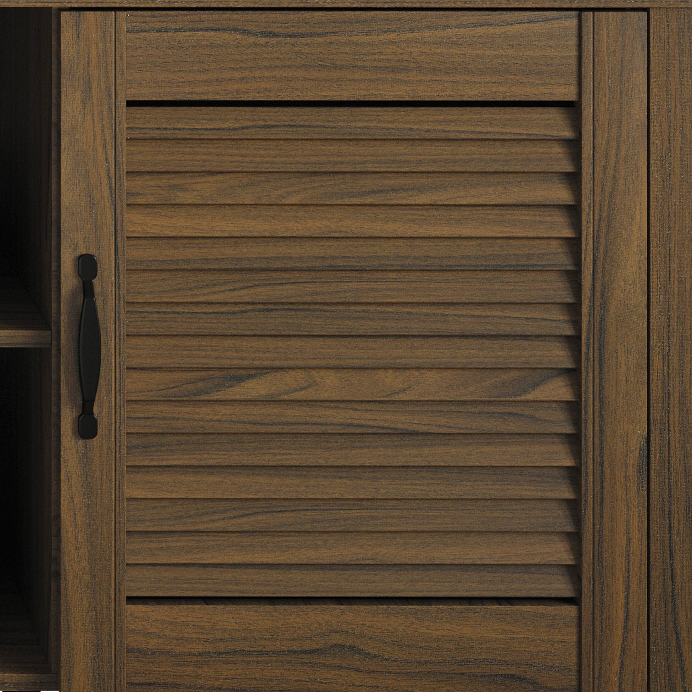 Alt View 4. ChaletPosh - Elegant Transitional TV Stand with Concealed Storage Doors, Brown - Brown.