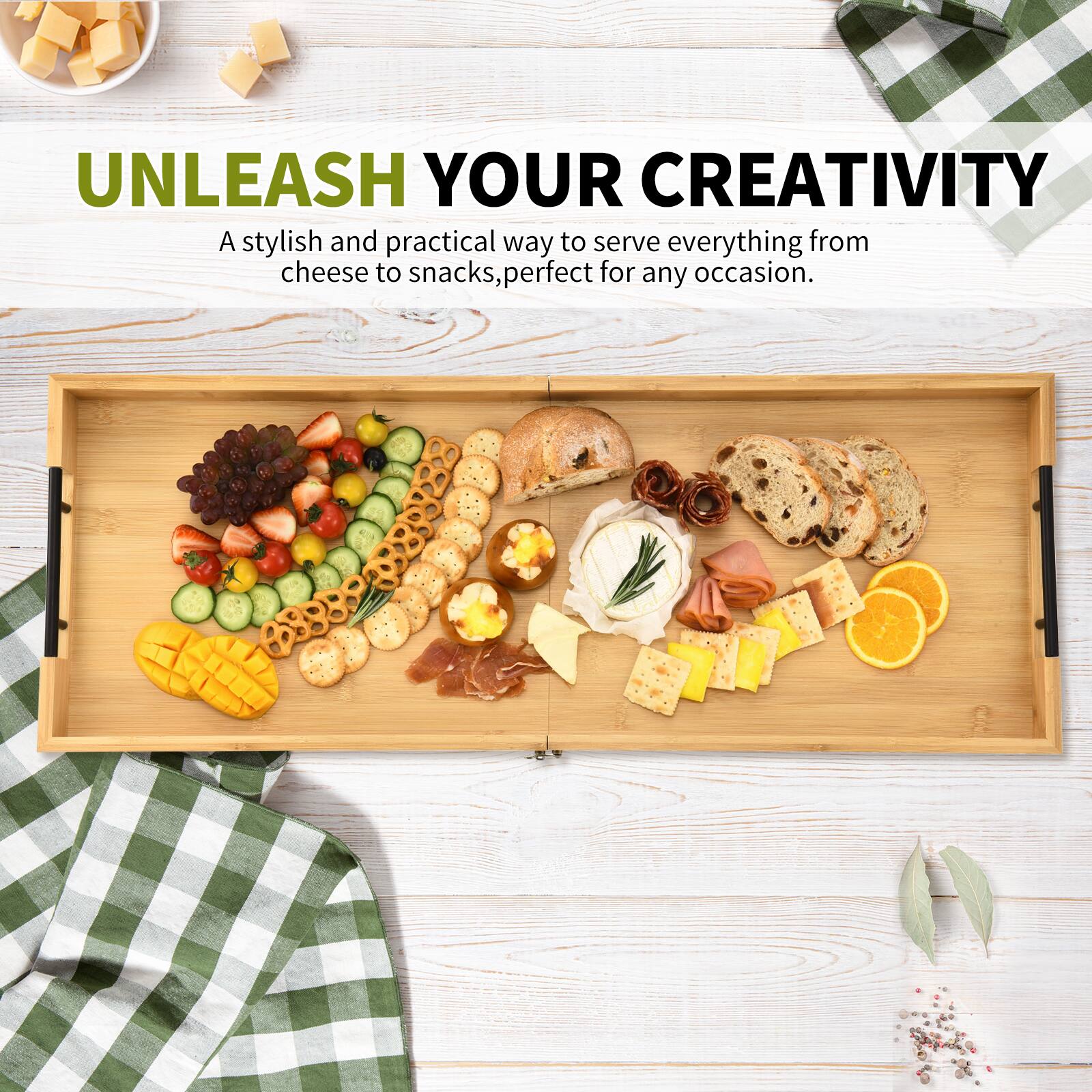 UNLEASH YOUR CREATIVITY

A stylish and practical way to serve everything from cheese to snacks, perfect for any occasion.