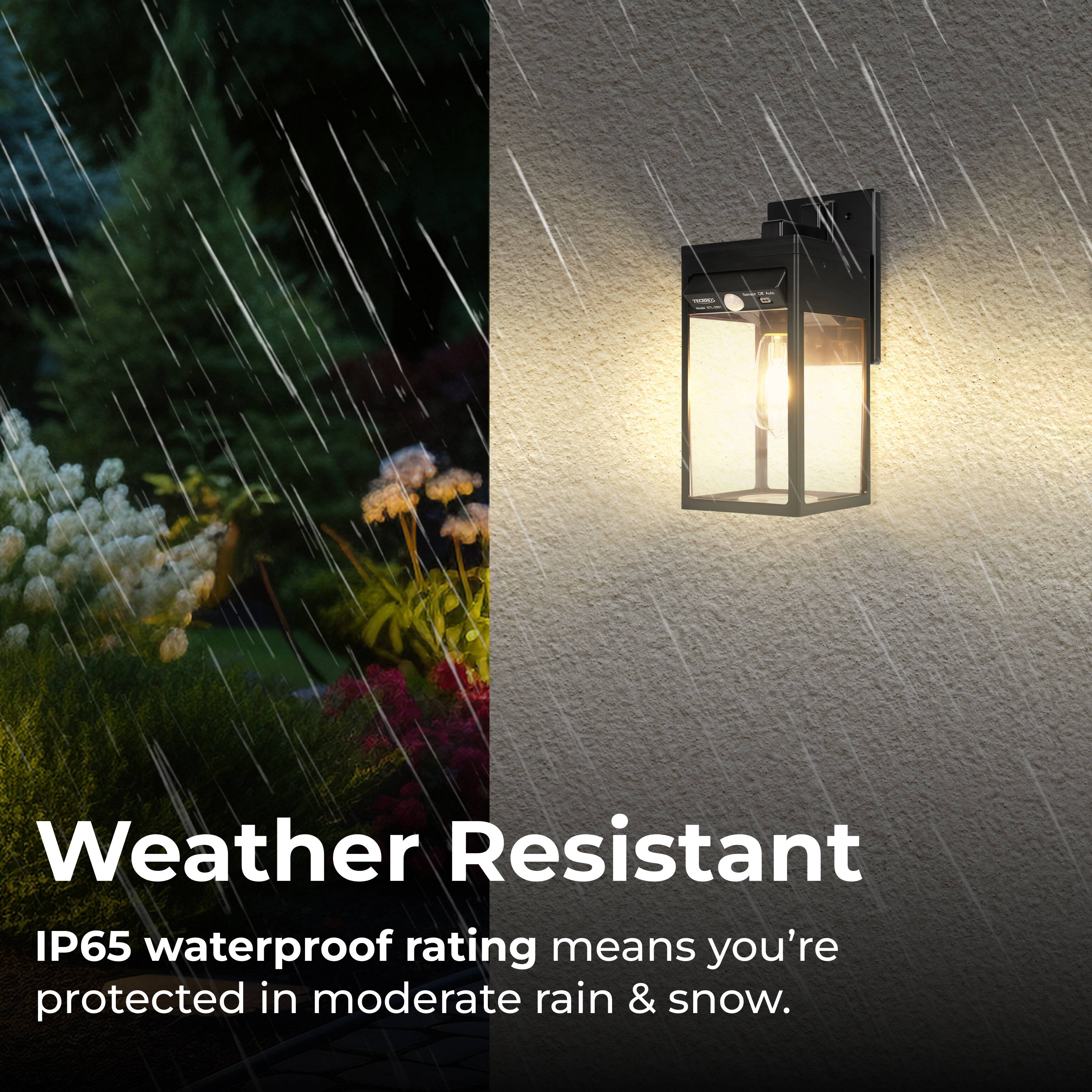 Weather Resistant
IP65 waterproof rating means you're protected in moderate rain & snow.