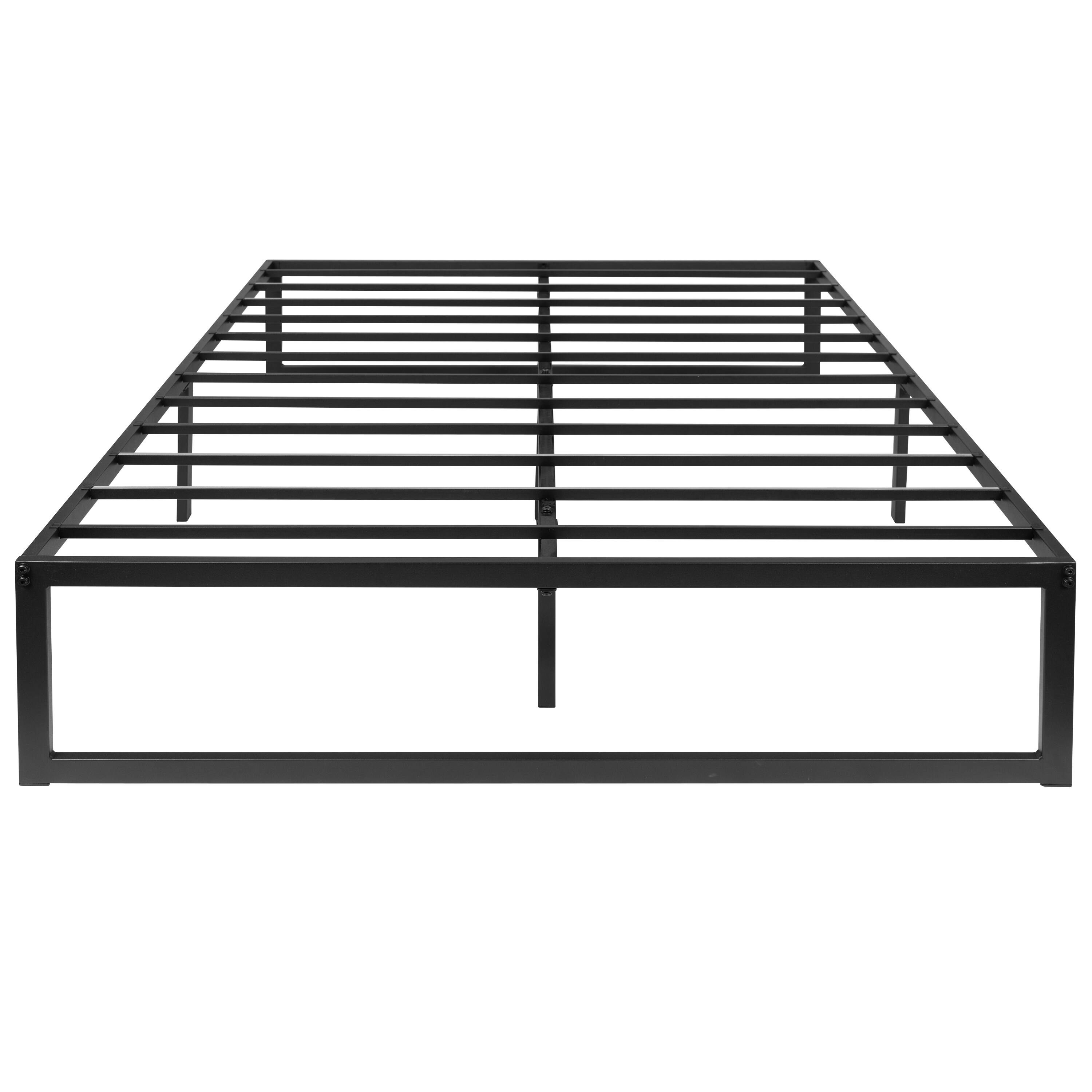 Alt View 7. Emma + Oliver - 14 Inch Twin Metal Platform Bed Frame/Steel Slat Support/No Box Spring Needed - Black.