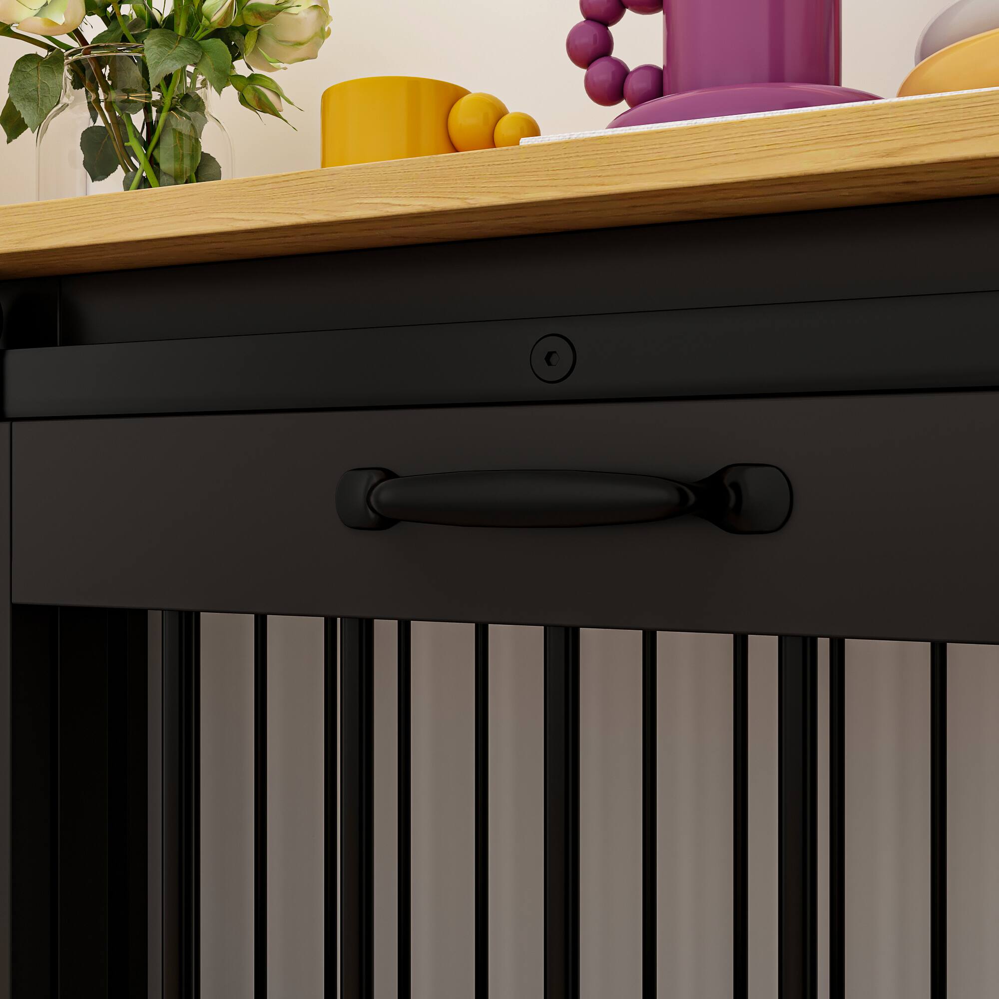 Alt View 8. FUFU & GAGA - Furniture-Style Multi-Dog Cage – Pet Crate with Storage Top, Heavy Duty Iron Frame & Wooden Platform.