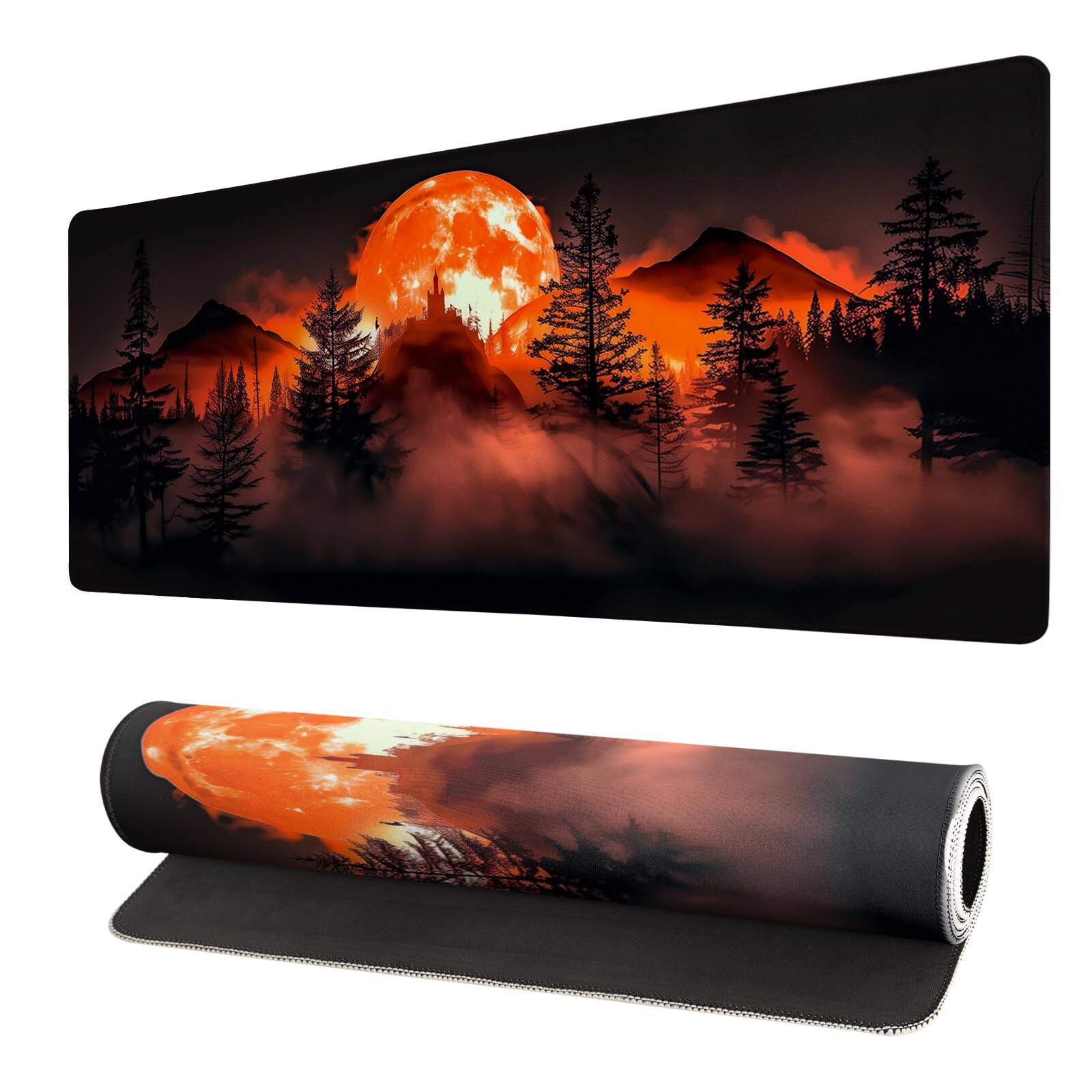 Front. CovertSafe - Abstract Dripping Gaming Mouse Pad Large Non-slip Desk Mat 31.5 x 11.8 inch - Roaring Flame.