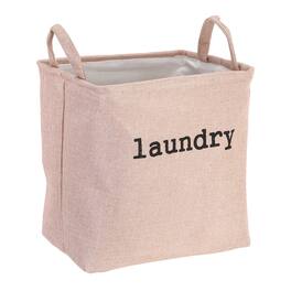 Unique Bargains - Laundry Hamper Collapsible with Handles, 11.8x8.6x12.6 Inch Foldable Storage for Clothes, Blankets, Bedroom, Bathroom - Pink