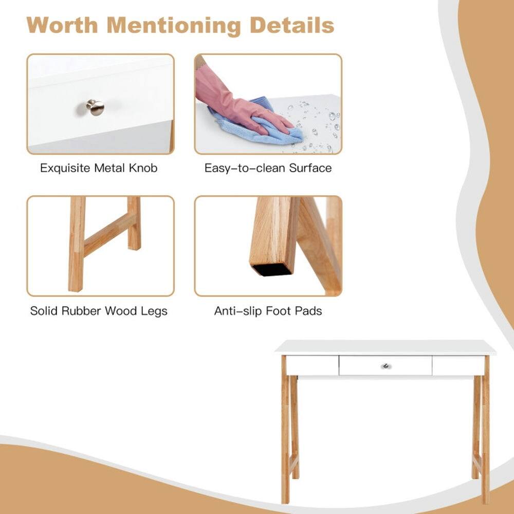 Worth Mentioning Details

- Exquisite Metal Knob
- Easy-to-clean Surface
- Solid Rubber Wood Legs
- Anti-slip Foot Pads