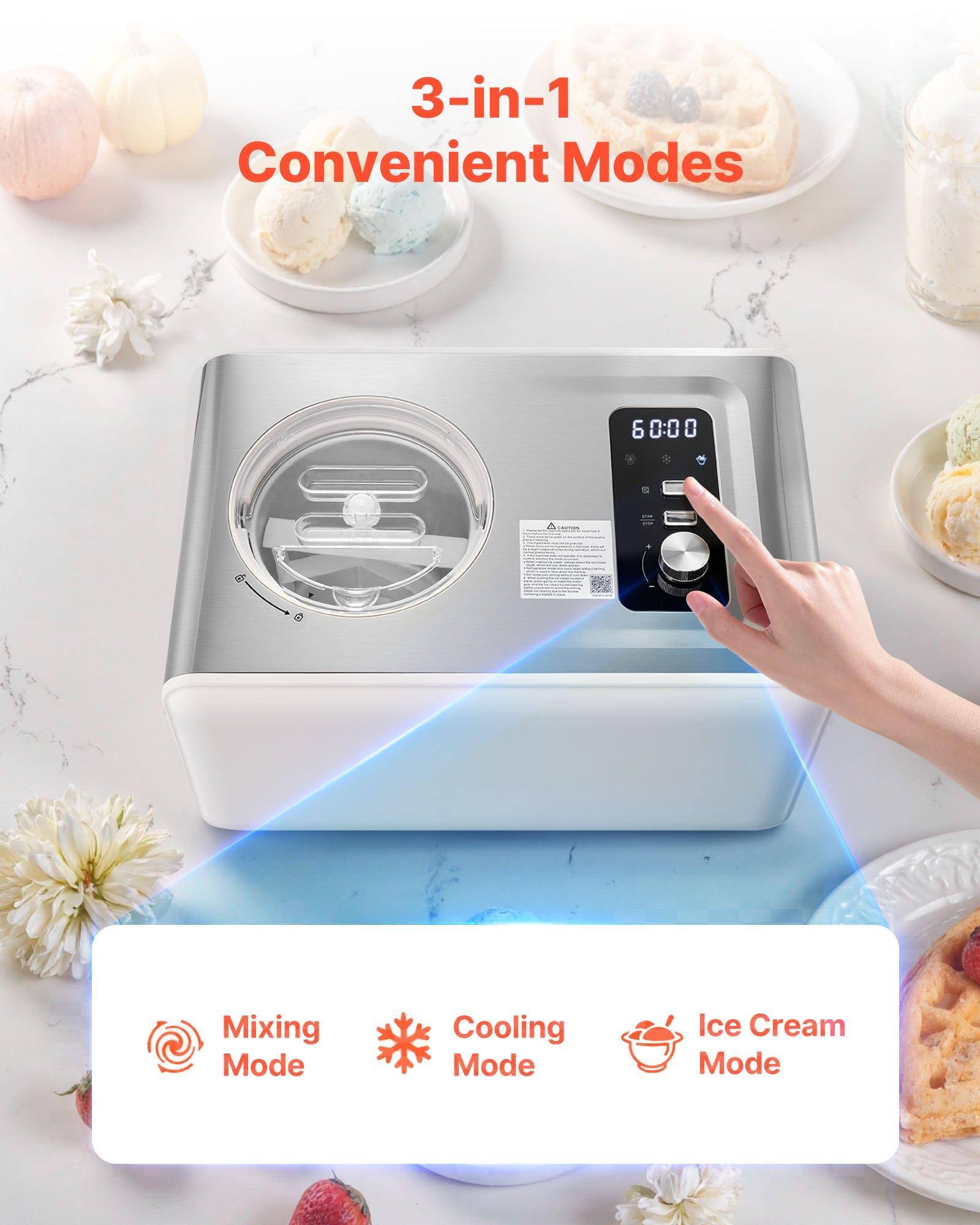 3-in-1 Convenient Modes

Mixing Mode  
Cooling Mode  
Ice Cream Mode