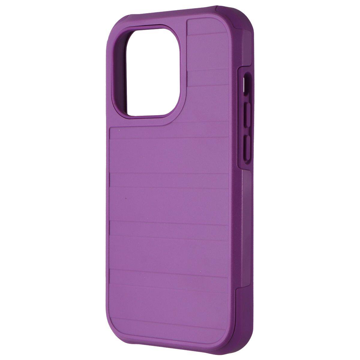 Front. Verizon - Verizon Rugged Hard Case for Apple iPhone 14 Pro - Mulberry - Purple.