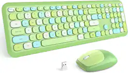 SaharaCase - Wireless Keyboard and Mouse Combo with Flush Keys - Lime Green