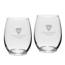 Jardine - Hobart & William Smith Colleges 15oz. 2-Piece Stemless Wine Glass Set - Multicolor