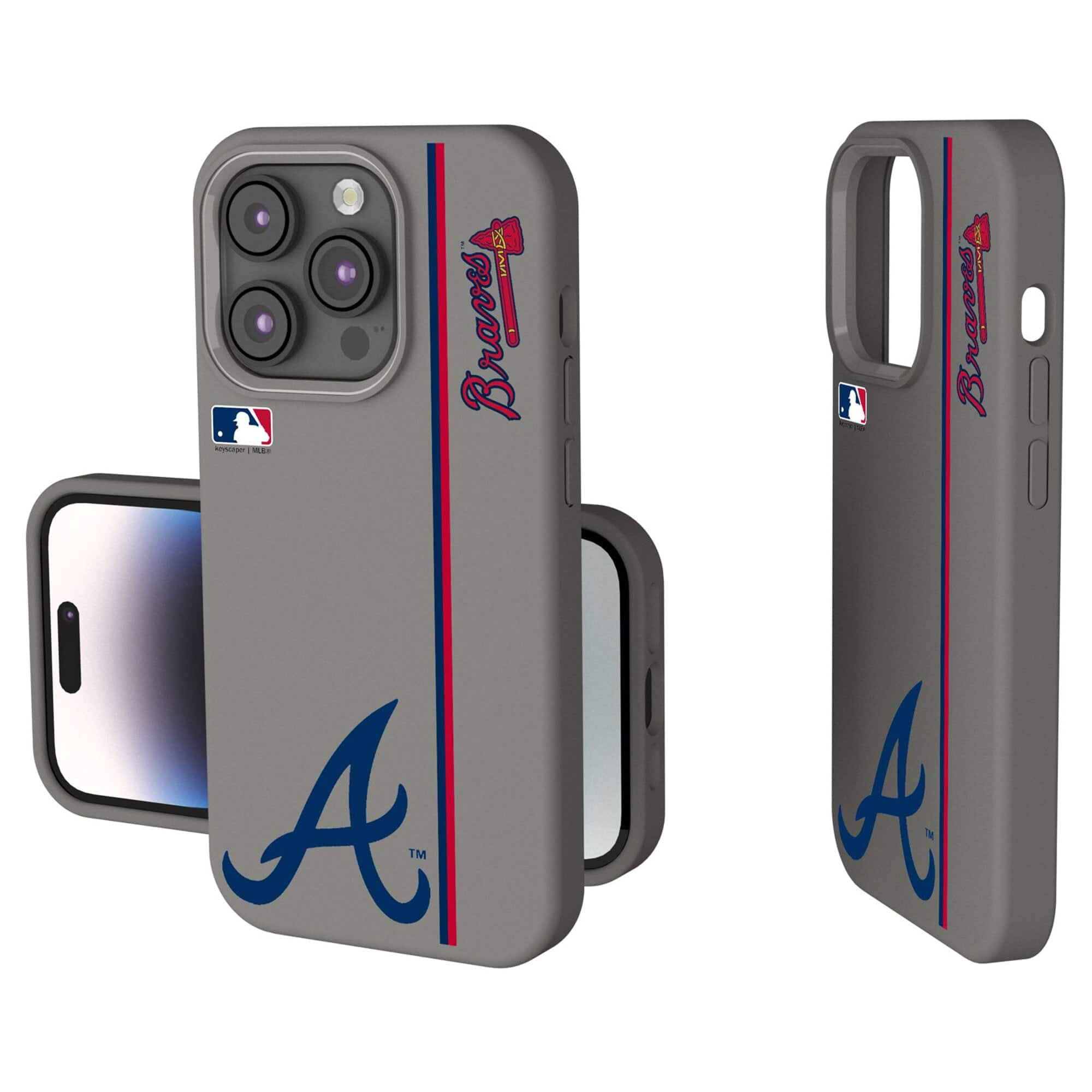 Keyscaper - MLB - Atlanta Braves iPhone Soft Touch Case - 14 Pro Max - Gray