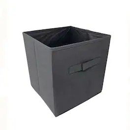 Kitcheniva - Fabric Storage Cube Bins Organizer Basket Containers Fabric Handle Large 13" 6 Pack Dark Gray
