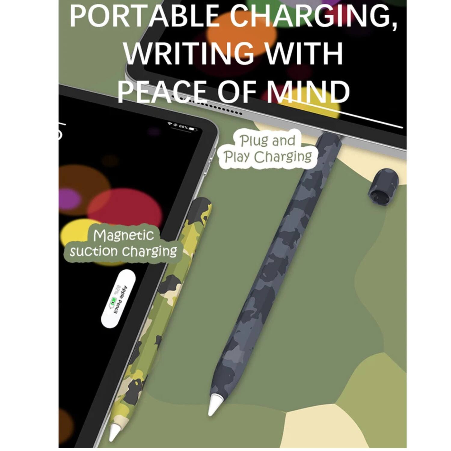 PORTABLE CHARGING, WRITING WITH PEACE OF MIND

- Plug and Play Charging
- Magnetic suction charging

Apple Pencil