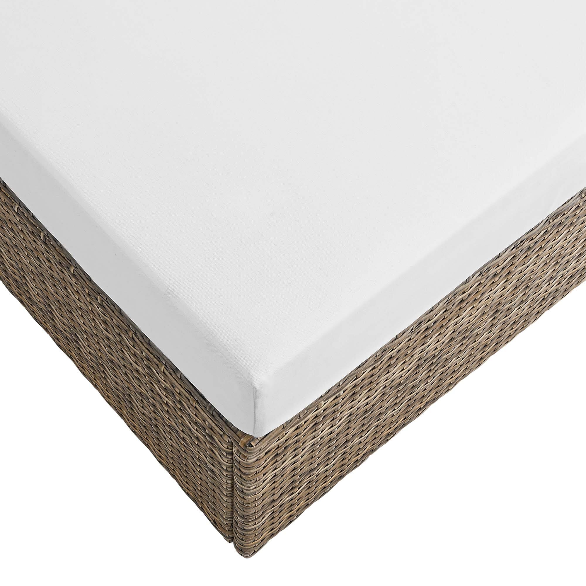 Alt View 3. Modway - Convene Outdoor Patio Rectangle Ottoman by Modway - Cappuccino White.