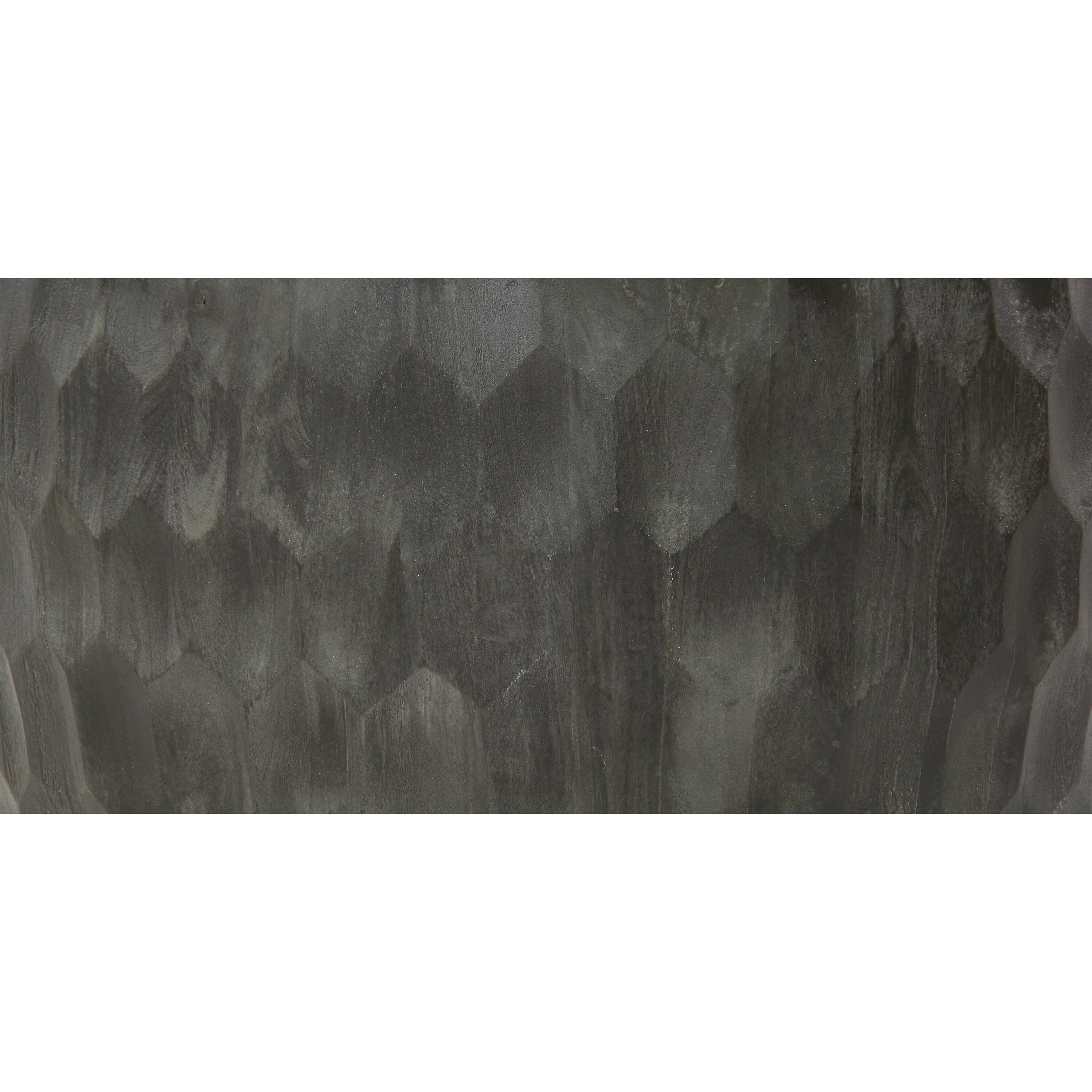 Alt View 2. Manhattan Lane - Val 34 Inch Handcrafted Mango Wood Coffee Table, Hammered Round Drum Shape, Honeycomb, - Gray.