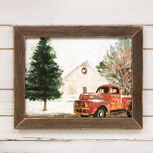 Angle. BreeBe - Rusty Red Christmas Framed Print 12" x 16" - Multicolor.