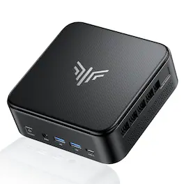 Kamrui - E3B - 4K Mini PC - AMD Ryzen 7 7730U (up to 4.5GHz) 16GB LPDDR4X RAM 1TB SSD 4K Display WiFi6 BT5 Win11 Pro - Black