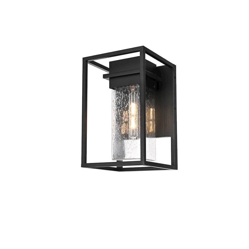 Left. Elegant Lighting - Morse 10 Inch Outdoor Wall Sconce In Black - Black.