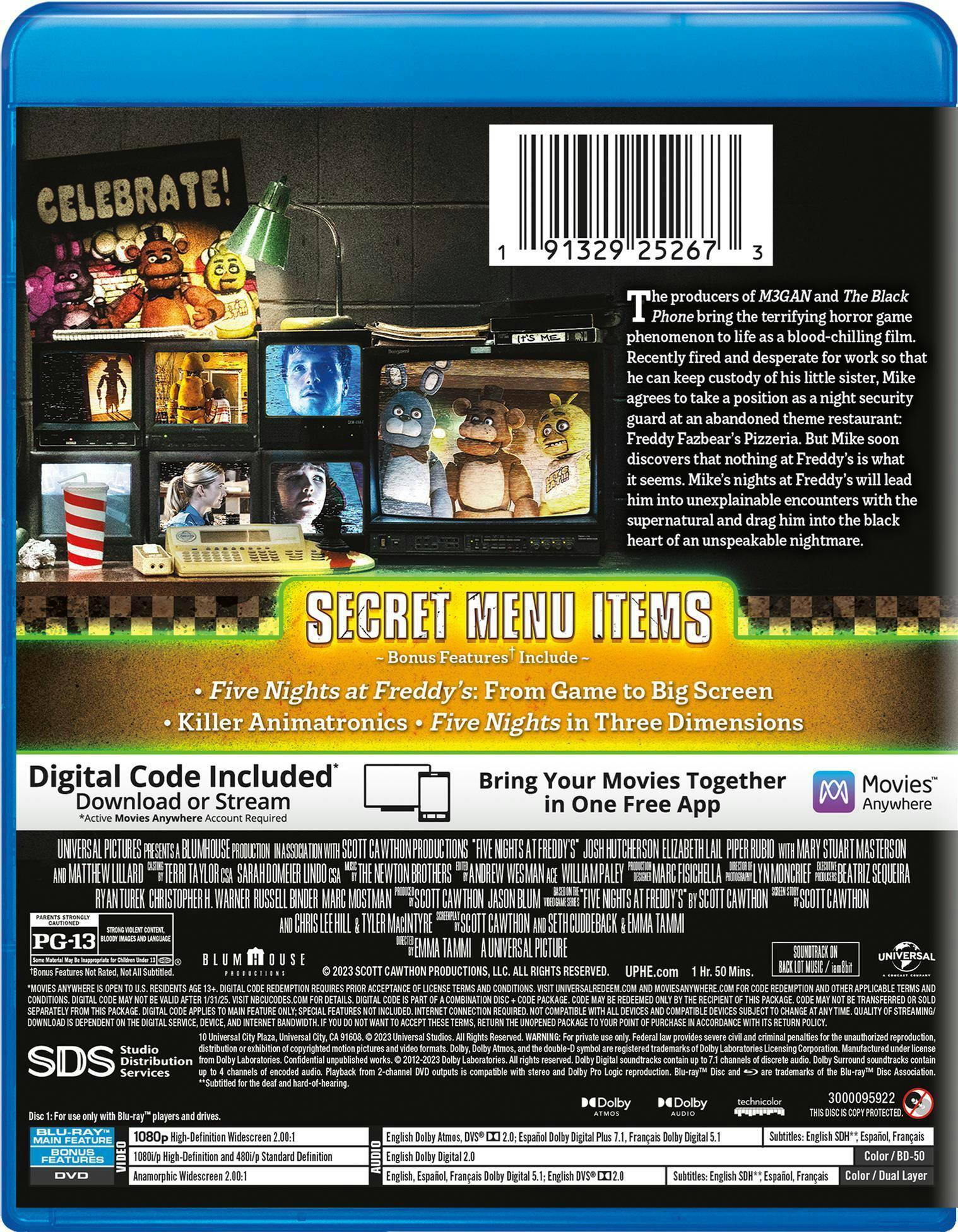 Back. Five Nights at Freddy's (with DVD) [Blu-ray].
