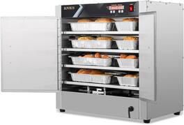 Winado - 800W 120V Hot Box Commercial Food Warmer, 4-Tier Pizza Warmer Pretzel Warmer, Hot Holding Cabinet for Restaurant Buffet - Silver