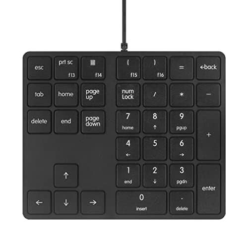 Earthley Blooms - Numeric Keypad 30 Mini Multifunctional Wired Number Magicforce Pad For Laptop Gaming Pc Accessories - Black