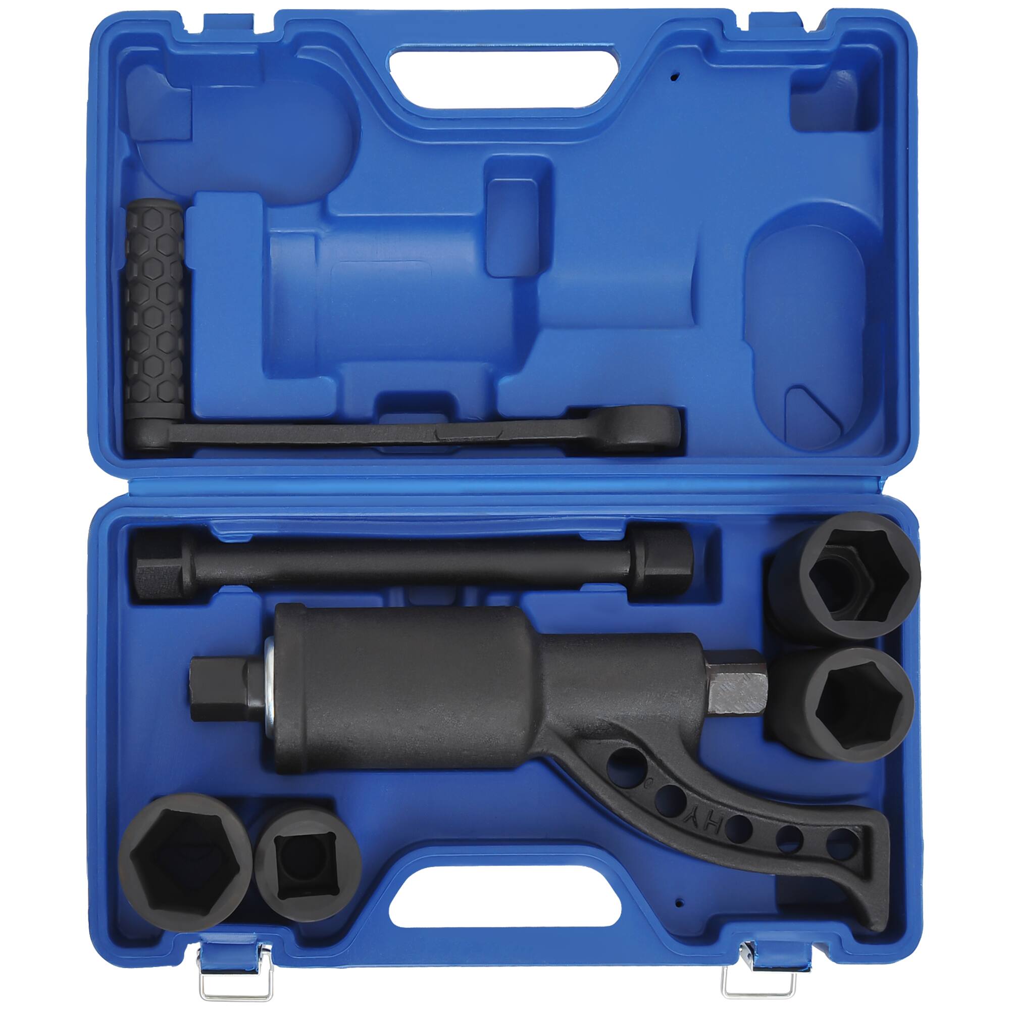 Alt View 7. Homcom - Heavy Duty Torque Multiplier Wrench Set w/ 1:64 Ratio & Carrying Case - Blue.