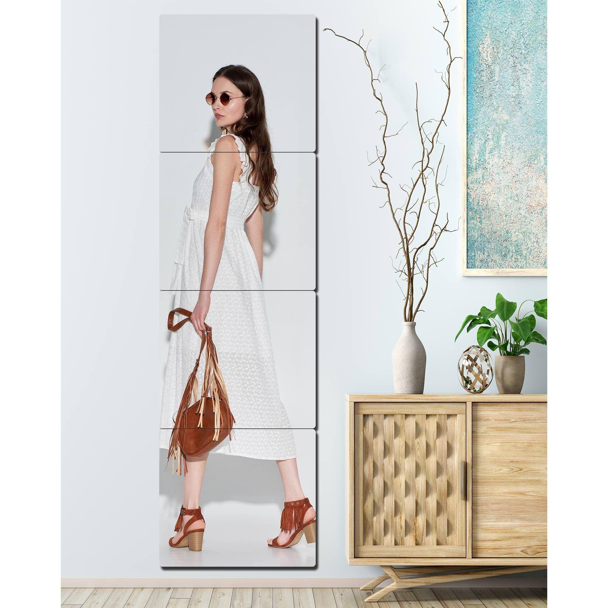 Alt View 6. Cedar Assembly - Safety Unbreakable Mirror Shatterproof Mirrors Full Length 12"x12"x4 Pack Non Glass Stick On Gym For Home... - 48"L x 12"W.