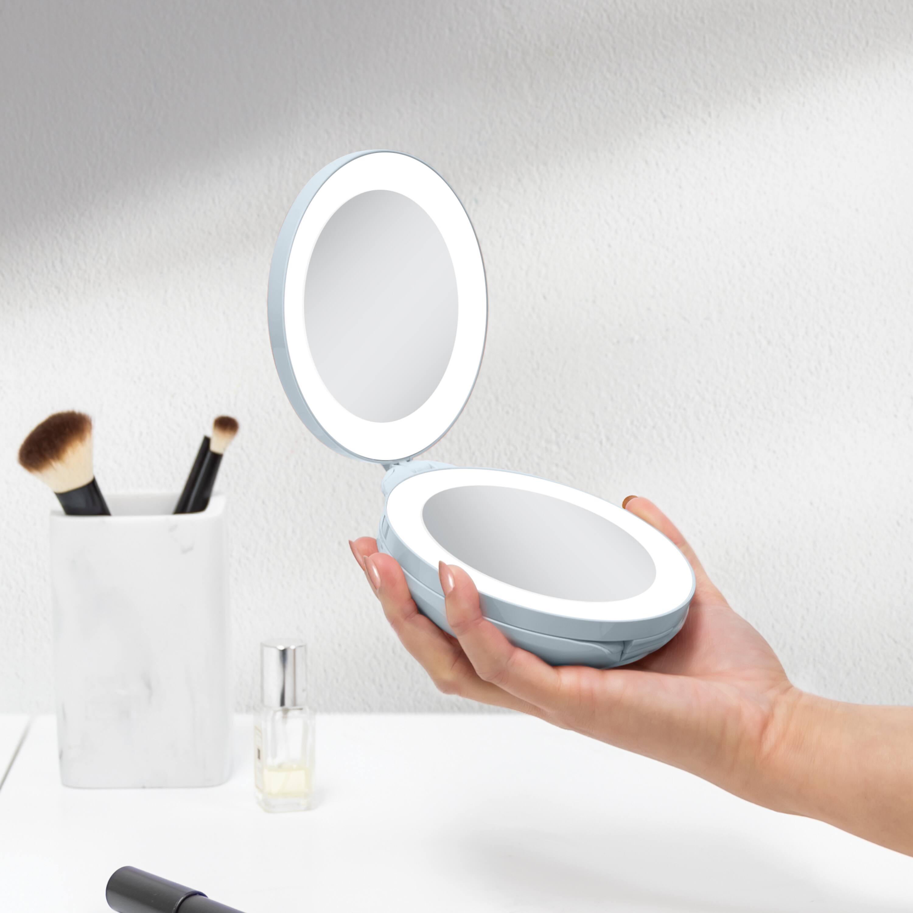 Alt View 2. Zadro - Compact Lighted Travel Mirror with 10X/1X Magnifications and LED Illumination - French Blue.