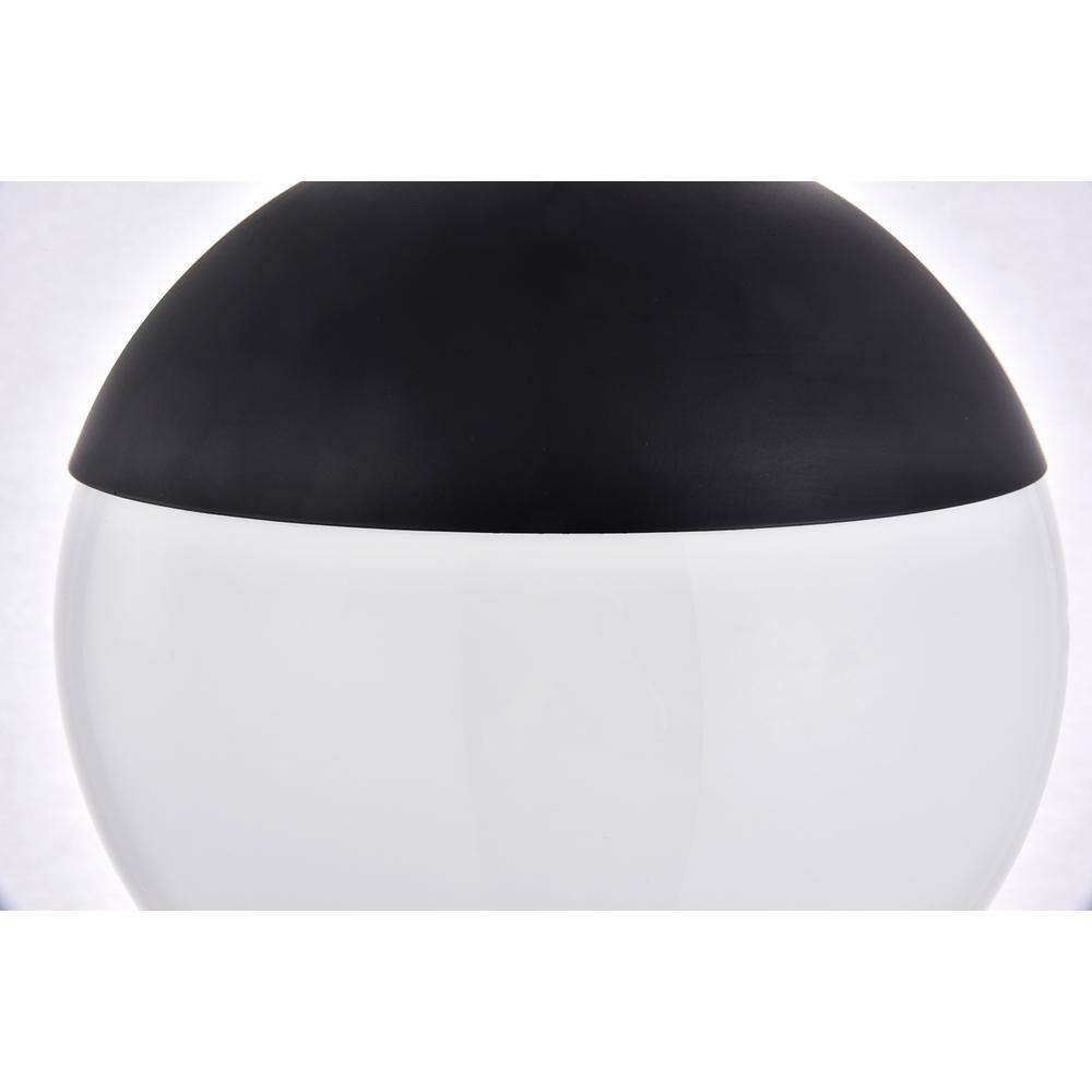 Alt View 1. Living District - Eclipse 1 Light Black Pendant With Frosted White Glass - Black And Frosted White.