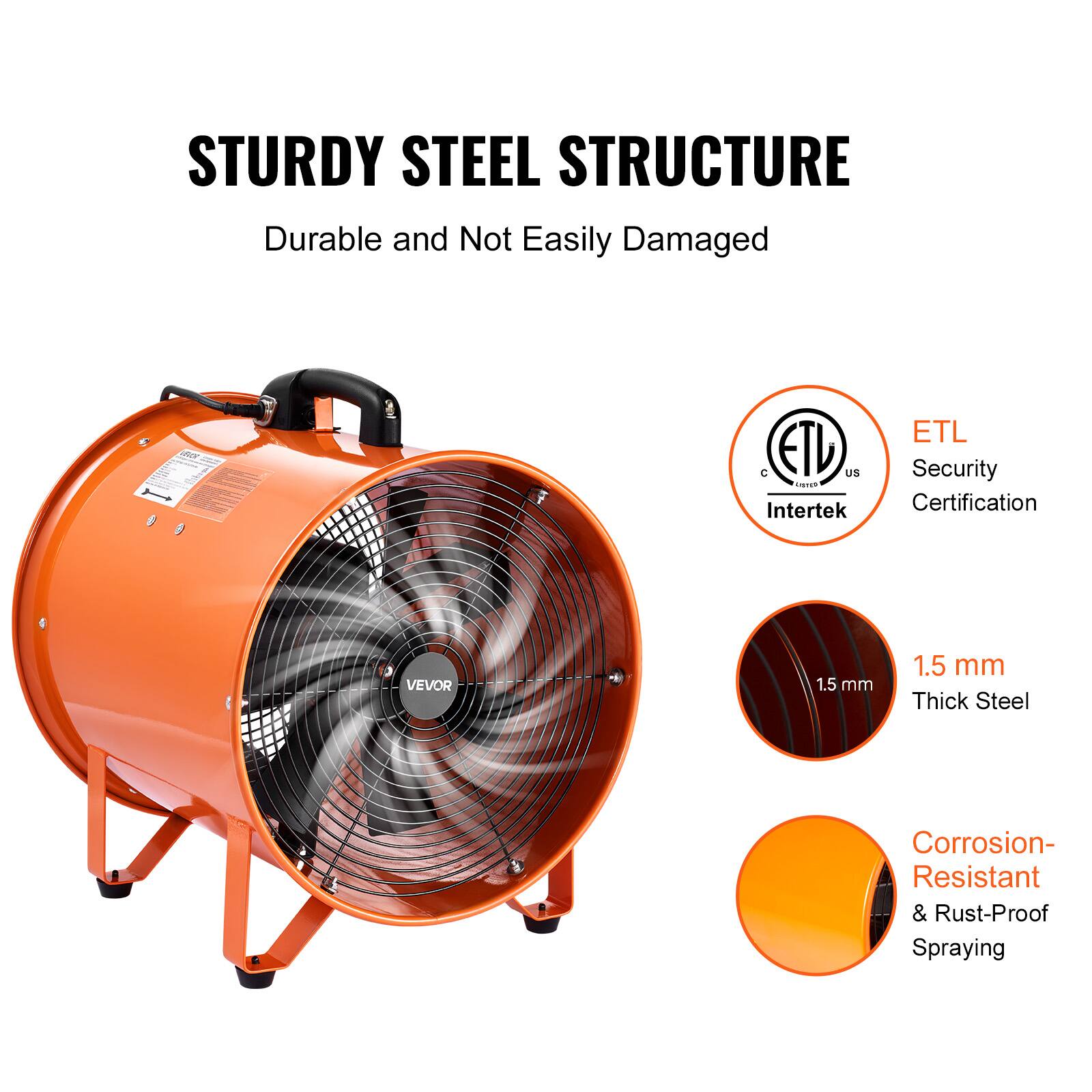 STURDY STEEL STRUCTURE  
Durable and Not Easily Damaged

ETL Security Certification

1.5 mm Thick Steel

Corrosion-Resistant & Rust-Proof Spraying
