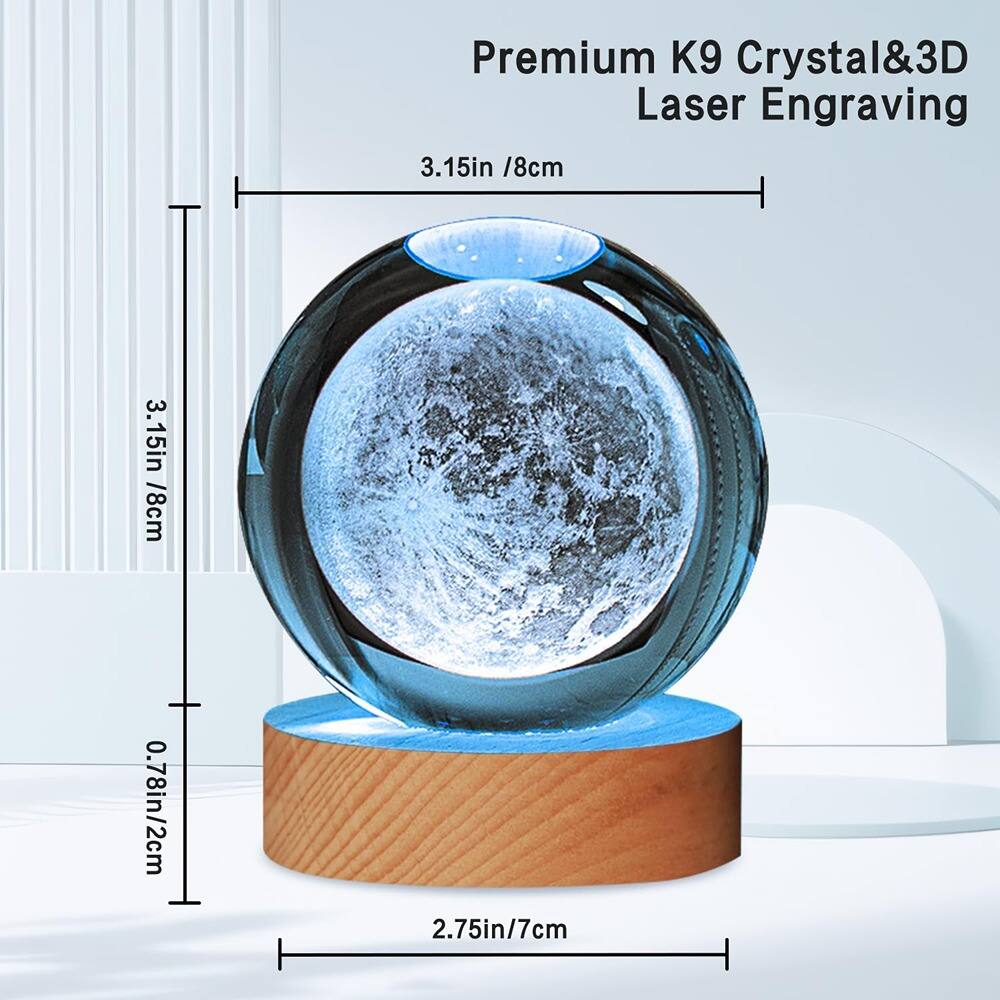 Premium K9 Crystal & 3D Laser Engraving  
3.15in / 8cm  
0.78in / 2cm  
2.75in / 7cm