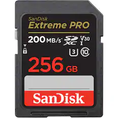 SanDisk Extreme PRO
200 MB/s*
V30
XC I
3
10
256 GB
SanDisk