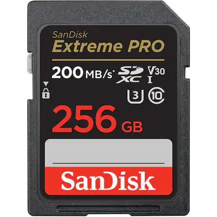 SanDisk Extreme PRO
200 MB/s*
V30
XC I
3
10
256 GB
SanDisk