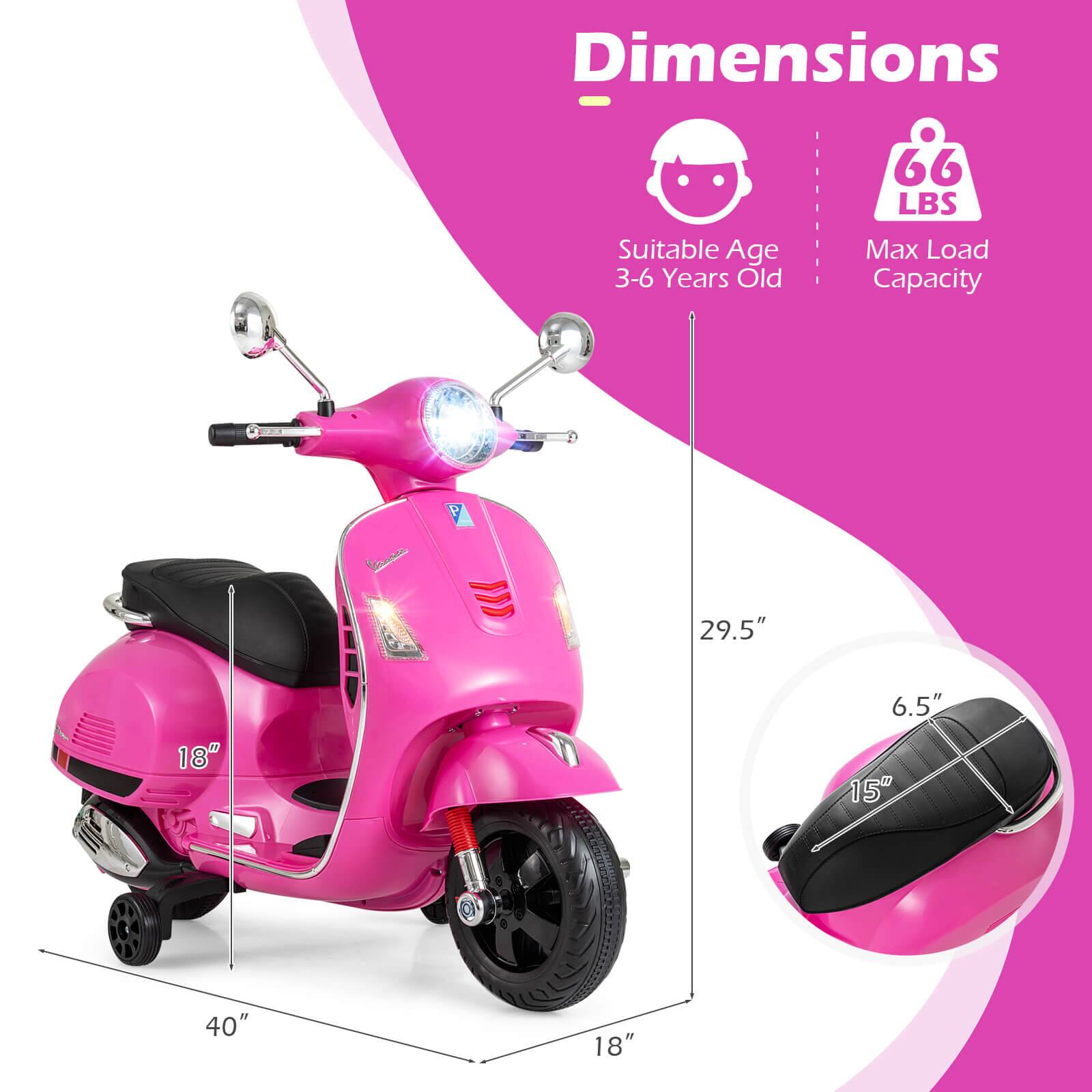 Dimensions  
- Suitable Age: 3-6 Years Old  
- Max Load Capacity: 66 LBS  
- Dimensions: 40" x 18" x 29.5"  
- Seat: 15" x 6.5"