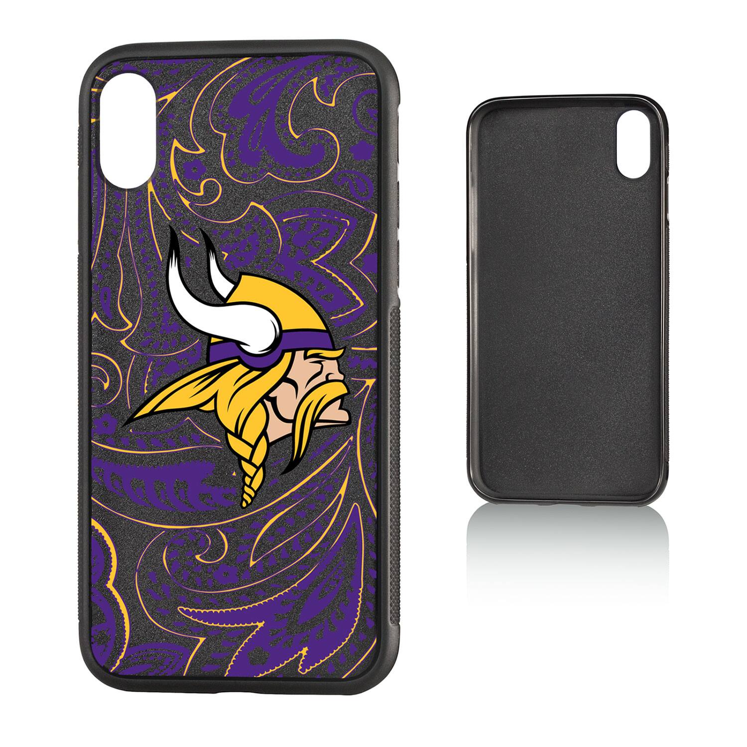 Alt View 2. Keyscaper - Minnesota Vikings iPhone Paisley Design Bump Case - 16 Pro Max - Multicolor.