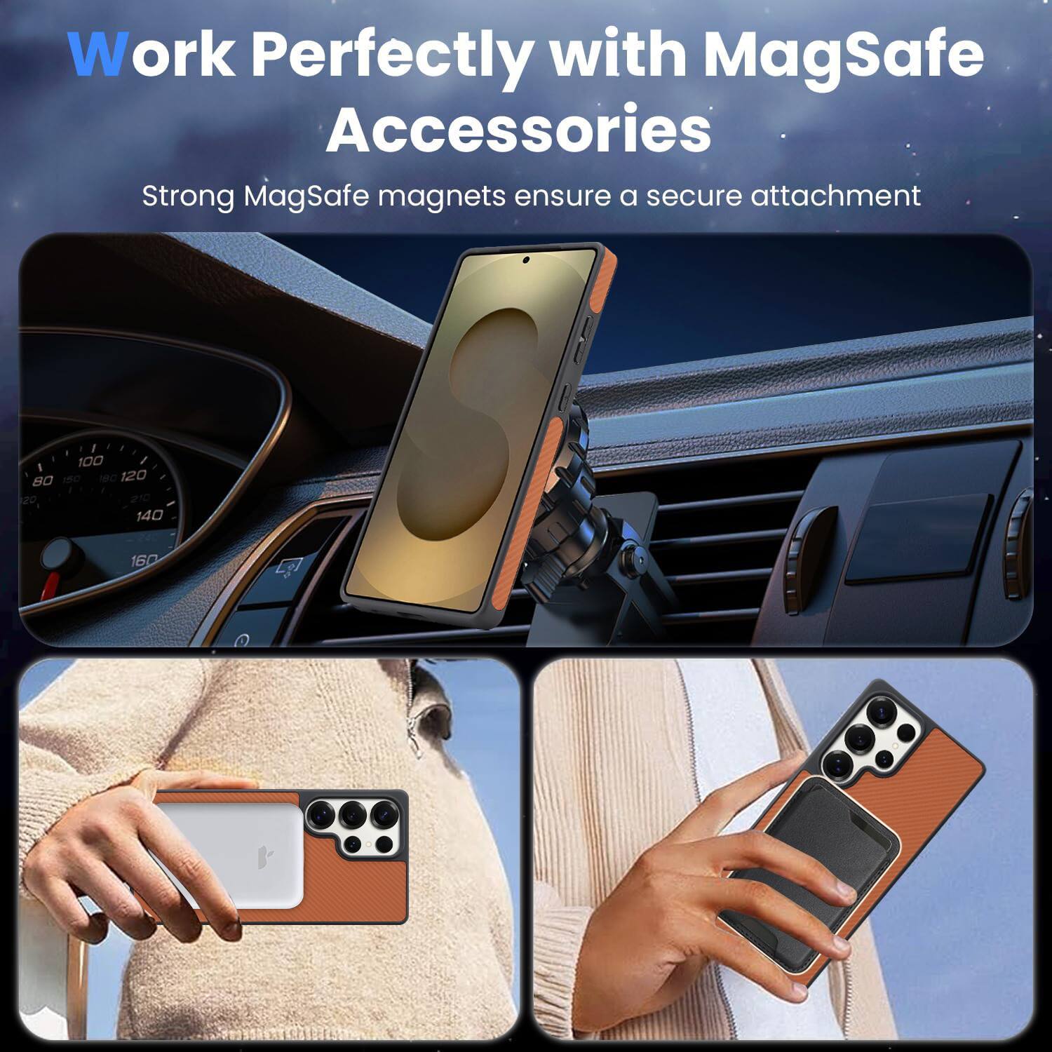 Work Perfectly with MagSafe Accessories  
Strong MagSafe magnets ensure a secure attachment