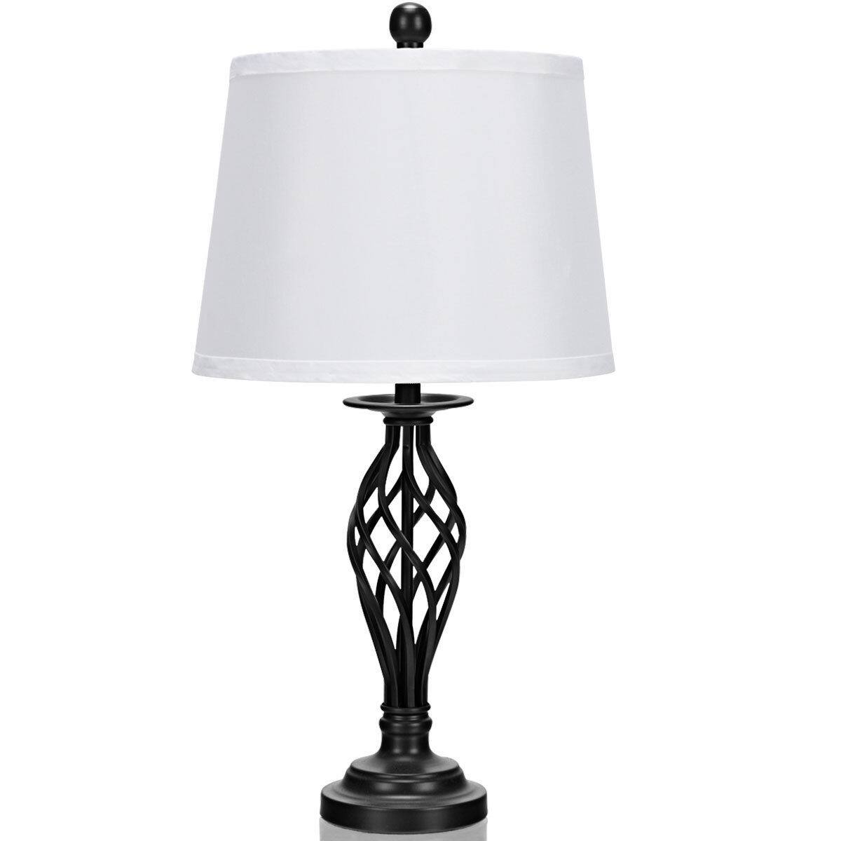Alt View 6. Costway - Costway 3-Piece Lamp Set 2 Table Lamps 1 Floor Lamp Fabric Shades Living Room Bedroom - as pic.